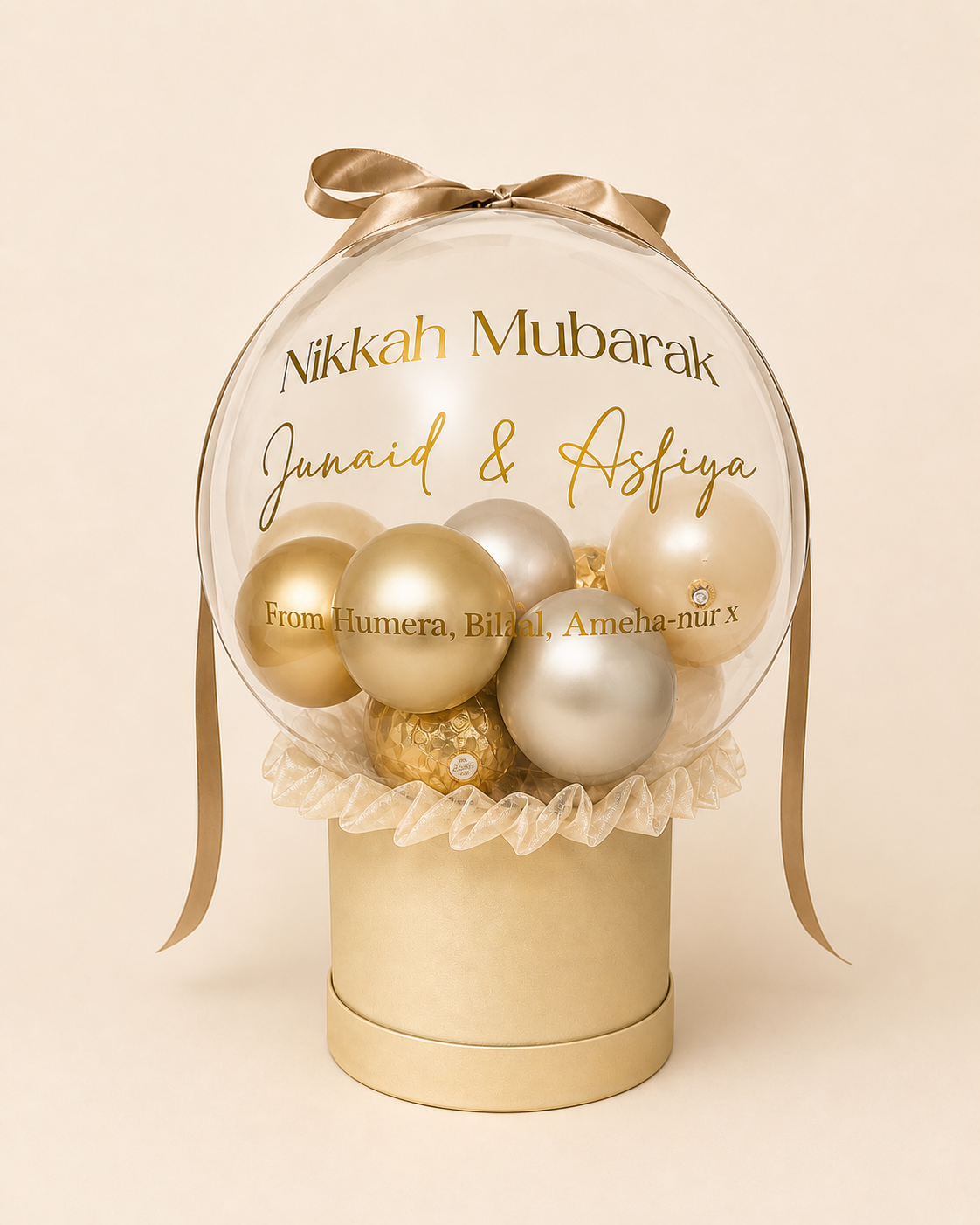 Personalised Bubble Balloon Hat Box Gift