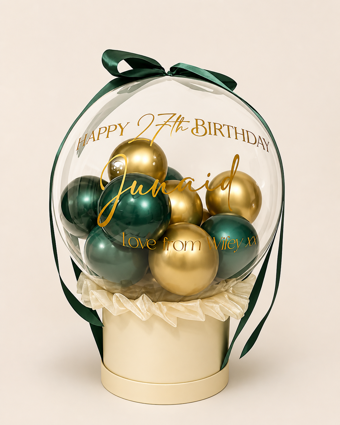 Personalised Bubble Balloon Hat Box Gift